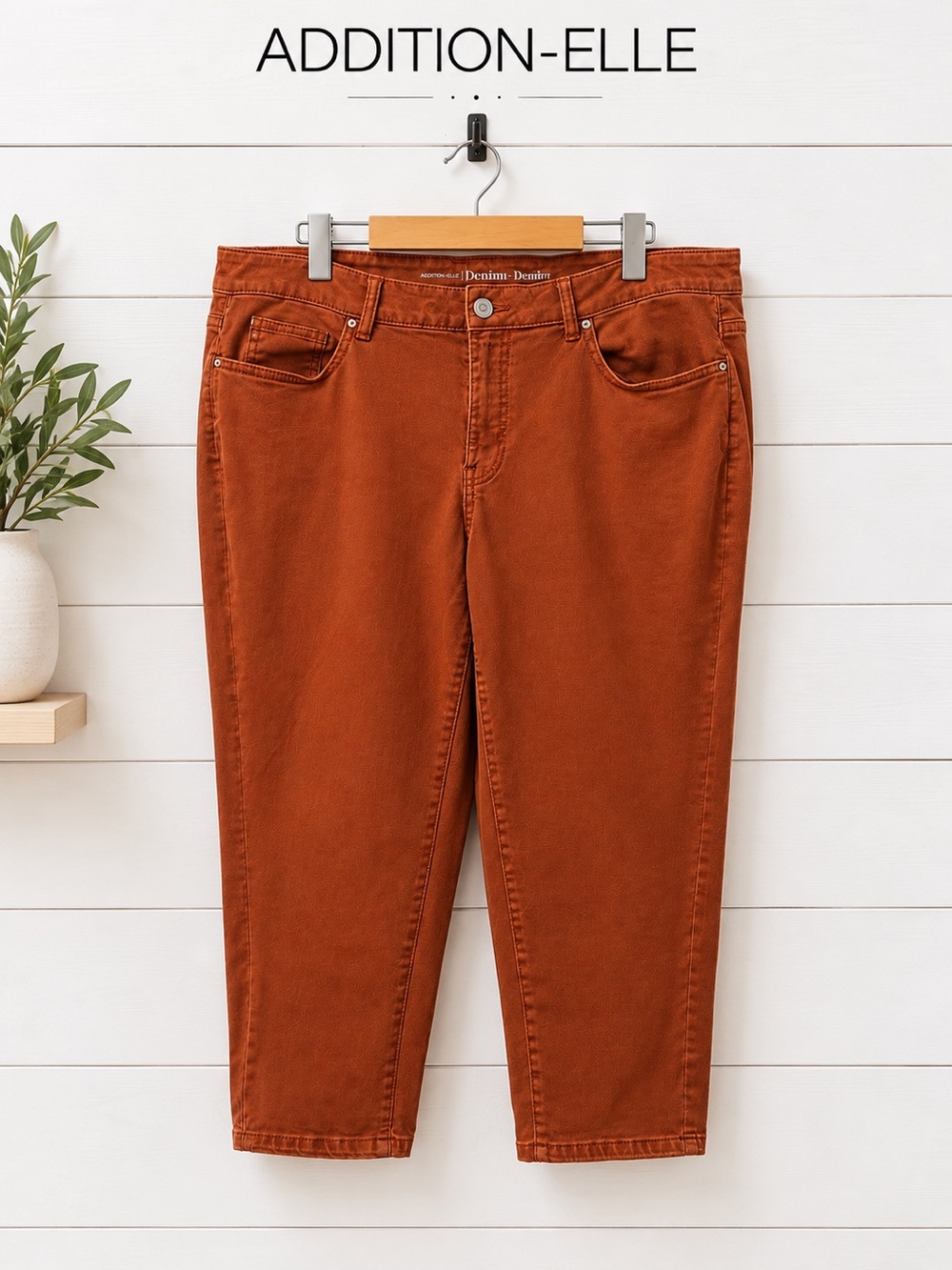 ADDITION ELLE Premium Denim Rust Orange Cropped Jeans Size 18